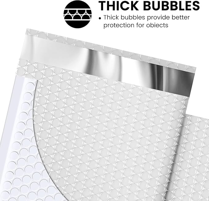 Fuxury Bubble Mailers 6x10" White Padded Envelopes 9600 Pack Bulk Strong Adhesion Full Pallet of Padded Mailers Thick Bubble Envelopes for Small Business Mailing Small Items,Jewelry,Makeup