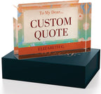 Personalized Gifts, Custom Quote Block Letter Board,Crystal-Clear Acrylic with Gift Box,17 Styles, Holiday and Christmas Gift for Mom, Dad, Girlfriend, Him or Her, Husband, Wife (4"x6", Flora)