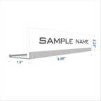 Printex Design - Personalized Office CUBICLE Name Plate & Sign. Modern Aluminum Holder - 4 Plate Colors (Frosted Translucent)
