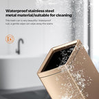 YOJIA 4.7 Gallon/18L Brushed Gold Bathroom Trash Can, Open Top Slim Dual Wastebaskte Simple Human Stainless Steel Garbage Can for Commercial Home Kitchen Office (18L Champagne Gold)