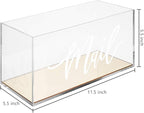 MyGift Clear Acrylic Tabletop Mail Organizer Box with Letter Word Script Design and Gold Mirror Base