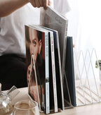 Sooyee 9 Slot White Magazine Holder,Desktop File Sorter Organizer Triangle Bookshelf Decor Home Office
