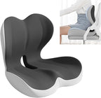 Mogdeker L-Shaped Seat Cushion for Long Sitting,Memory Foam Ergonomic Back Support Driving Seat Cushion for Back Pain,Non-Slip Design for Car, Truck, Home Chair & Office Seat (Black Gray)
