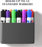 Lidwot Grey Strong Magnetic Dry Erase Marker Holders - Pen Holders for Whiteboard, Fridge, Locker, Magnetic Organizer for Office, Kitchen, and School. No Drilling, Nails, or Glue Needed