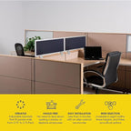 OBEX Acoustical Cubicle Privacy Screen Extender Desk Panel & Office Divider, Add Separation & Block Noise, 24" x 30", Twilight