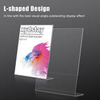 xydstay 12pack 8.5x11 Acrylic, L Shape Clear Plastic, Menu Holder, Unbreakable Table Sign Holder for Restaurant, Office, School, Store and Home Use