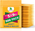 Kraft Bubble Mailers [500 Pack] Shipping Mailing Packing Padded Envelopes #00 (5" x 9")