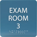 ADA CENTRAL SIGNS - 6" X6" Exam Room 3 Sign - ADA Compliant Tactile Graphics Grade 2 Braille Text Acrylic Wall Signs - Educational Institution Directional Assistance Test Center Door Sign for Schools