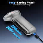 Electric Air Duster 200000RPM Brushless Motor, Cordless Compressed Air Blower with 4 Nozzles & 2 Brushes, 85m/s Powerful Rechargeable Cleaner for PC, Car, Keyboard & Electronics (Silver)