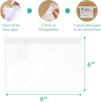 6”×9” Self-Adhesive Shipping Label Sleeves, FungLam Shipping Label Sleeves, Packing List Envelopes, Clear Top Loading Packing List, Shipping Labels Pouches for Shipping Labels/Files 200 Pack