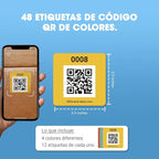 SmartLabels – Etiquetas QR en Español | Paquete de 48 | Multicolor | Calcomanías con App para Inventario Fácil, Organización de Bodegas o Etiquetas de Mudanza