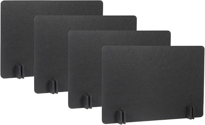 PATIKIL Desk Divider, 4 Set 24 x 16 Inch Acoustic Freestanding Desk Divider Desk Privacy Panel with 16 Pcs Support Feet for Library Office Workstation,Black