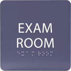 ADA CENTRAL SIGNS - 6" X6" Exam Room Sign - ADA Compliant Tactile Graphics Grade 2 Braille Text Acrylic Wall Signs - Educational Institution Directional Assistance Test Center Door Sign for Schools