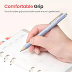Taja Gel Pens, 6 Pcs Quick Dry Black Gel Ink Pens, 0.5mm Fine Point Smooth Writing Pens for Journaling and Note Taking, Cute Aesthetic Pens for Women & Men-Inspire