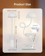 Rechargeable Clip On Lamp, Cordless Touch Control Desk Lamp with RGB Ambient Mode & 3000K–6000K Dimmable Book Reading Light, Portable Gooseneck Lamp Battery Operated Clamp On Table Bedside Headboard