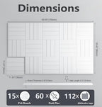 G Gamit Large Felt Wall Tiles Bulletin Board 59”x36”,Large Cork Board Alternative with 60 Pushpins, 15-Pack Felt Pin Board with 112 Safe Removable Adhesive Tabs for Home Office School (White)
