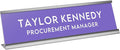 Custom Engraved Desk Plate | Personalized with your Name and Title | Perfect Decor for Office, Business, or Home | Multiple Font and Color Options | 2x8" or 2x10" (Purple w/White Letters, 2x10")