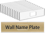 NIUBEE 12 Pack Acrylic Wall Name Plate Holder 2x8 Inch,Clear Plastic Sign Holder Horizontal with Double Sided Tape,Door Name Plates Set Small License Plates Frame For Office Home Classroom Teacher