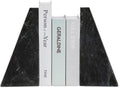 Fox Run Triangular 100% Natural Polished Black Marble Bookends 4 x 3 x 6 inches