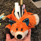 XZR Cute Pen Bag Case Box Stocking Stuffers Cute Creative Animal Cartoon Large Capacity Shark Bird Zipper Organizer Storage Bag Box Nice Gift (Fox)