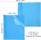 PATIKIL Plastic Report Covers with Prong, 10 Pcs 80 Sheet Clear Front Presentation Binders with 3 Metal Prong Fasteners Report Folder for Resume Documents Files Letter, Sky Blue