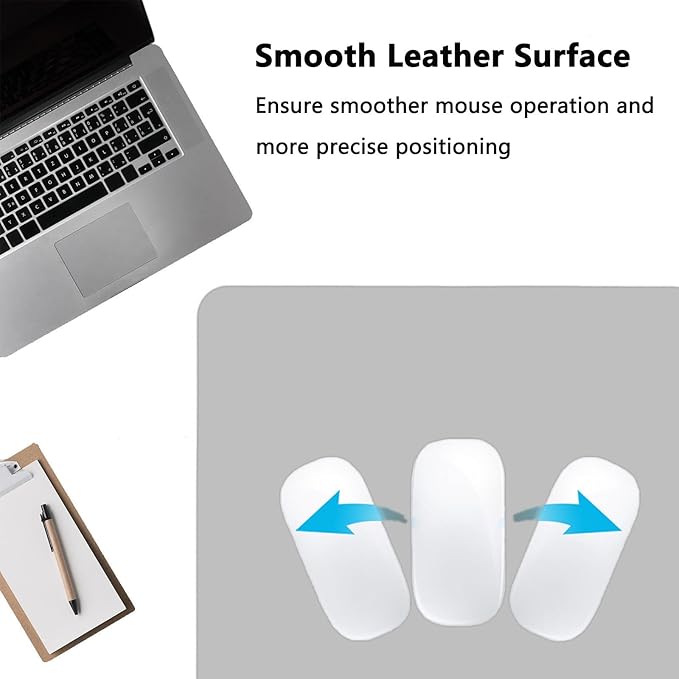 PU Leather Desk Pad Protector Gaming Mouse Pad Non Slip Desk Mat for Keyboard and Mouse Waterproof Desk Writing Pad for Office and Home Desk Accessories(Gray, 47.2 * 17.7)