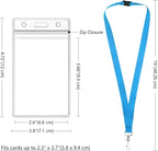 24-Pack Sky Blue Breakaway Lanyards with Waterproof Badge Holders, Polyester Neck Straps for ID Cards, Events, Office, and Schools