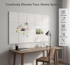 G Gamit Large Felt Wall Tiles Bulletin Board 59”x36”,Large Cork Board Alternative with 60 Pushpins,15 Pack Felt Pin Board with 112 Safe Removable Adhesive Tabs for Home Office School (Oatmeal)