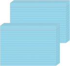 JINMIKEJI Blue Ruled Index Cards 5x7 Inch - 50 Pack Study Flash Cards for School, Office & Home Organization, Durable Note Cards with Lines