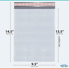 White Large Poly Bubble Mailers 9.5x14.5 inch #4 | Self Seal Padded Envelopes Cushioned Bubble Mailer | Usable Size 9.5x13.5 | WaterProof | Lightweight mailing Shipping Bags | 100 Pack Bulk | USA Made