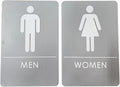 USA Made - Men's and Women's Restroom Signs ADA-Compliant Bathroom Door Signs for Offices, Businesses, and Restaurants, Black, Blue, Grey and Taupe/Tan Colors (Taupe/Tan)
