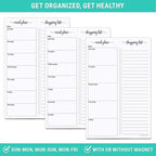 321Done Magnetic Meal Planning Pad, 5.5x8.5, Meal Plan Grocery List Combo, Made in USA, Weekly Menu Plan with Tear-Off Shopping List, Magnet to Stick to Fridge, 50 Perforated Pages, Sunday Start