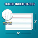 H4D 3x5 Index Card Holder with 100 Heavyweight Ruled Index Cards and 25 Plastic Dividers, Light Purple