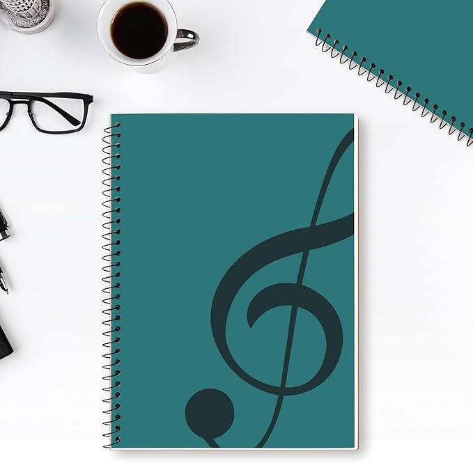 MOREYES Music Notebook Composition Manuscript Staff Notebook with 100 Pages 10.24x7.5 inch/26x19cm, Green