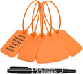 100 Orange Blank Plastic Tags for Labeling Waterproof Hanging Labels Writable Tags Seal Plastic Marking Label for Clothes Bags Keys Inventory with One Marker Pen