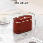 PAVSTINE Mini Trash Can for Desk with 5 Rolls of Trash Bags, Small Press-Top Countertop Garbage Bin, Removable Waste Basket for Bedroom, Vanity, Coffee Table, Kitchen (Red Full-Lid)