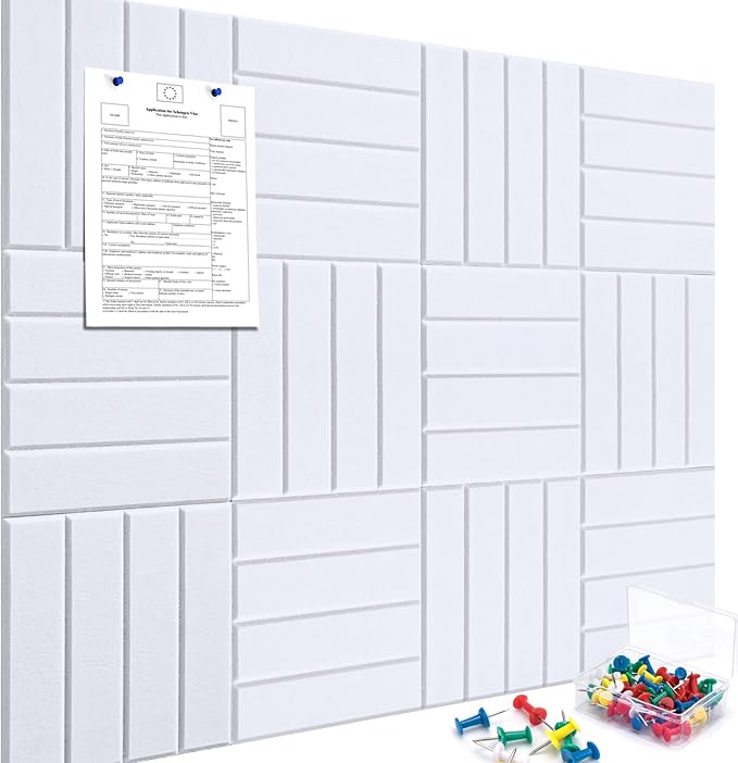 Cork Boards for Walls 48" x 36" Felt Board Alternative, 12 Pack Felt Wall Tiles Bulletin Board, Large Cork Board for Office Pin Board Tack Board Cork Boards