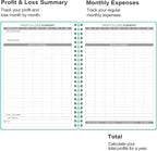 Heveboik Income & Expense Log Book - A5 Income and Expense Tracker for Small Business, Accounting Bookkeeping Tracking for Woman and Man, 5.8" x 8.3", Teal