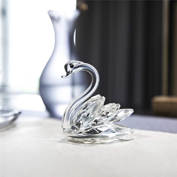 H&D HYALINE & DORA Sparkle Crystal Swan Figurine Collection Paperweight Table Centerpiece Ornament