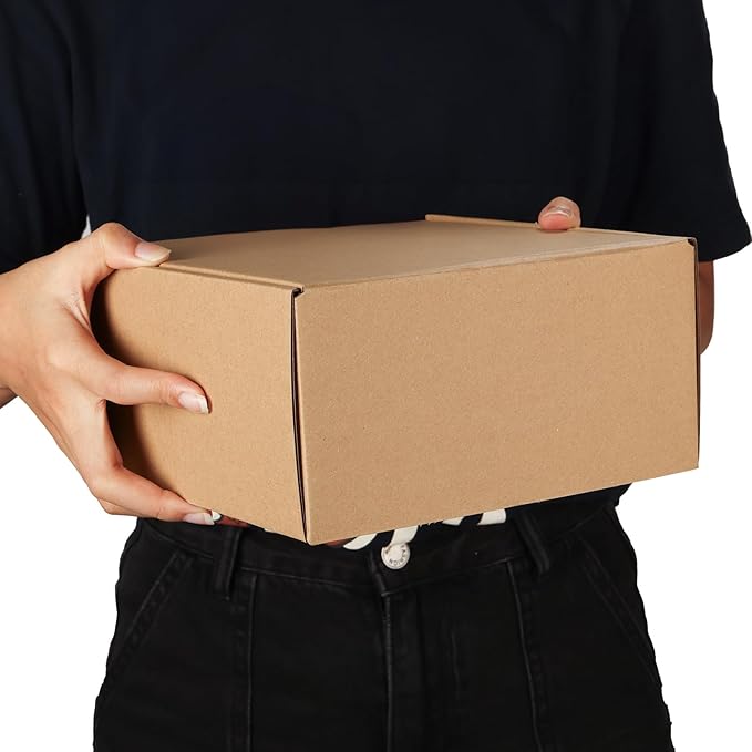 PHAREGE 8x8x4 inch Gift Shipping Boxes 6 Pack Brown, Tab Lock Tuck Top Mailing Boxes for Packaging Small Business, Small Cardboard Mailer Boxes for Wrapping Present