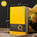 ipoul Sunflower Journal, Yellow Notebook, Softcover Notebook, College Ruled Notebook, Lined Journal, A5, 6"x8", PU Leather Soft Cover, Writing Journal, Sunflower Gifts for Women, Beautiful Journal