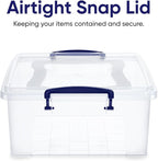 Superio Storage Bins with Lids, Clear Plastic Containers for Organizing, Stackable Totes, BPA Free, Odor Free, Organizer Boxes for Home, and Dorm (2 Pack, 22.7 Qt)