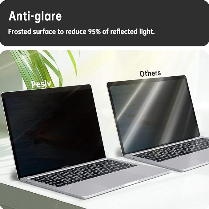 Peslv Magnetic Privacy Screen for Macbook Pro 13 Inch (2016-2022, M1, M2) / Macbook Air 13 in (2018-2021, M1), Removable Anti Blue Light Glare Filter for Mac 13In Laptop