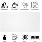 Leather Desk Pad, Large Mouse Pad, Non-Slip Desk Mat, Leather Desk Blotter, Computer Desk Pad, Waterproof Keyboard Pad for Home Office and Decor - White (31.5×15.7 Inches)