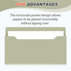 Feifeiya Magnetic Pocket File Holder Large File Folder Organizer Paper Mail Letters Holder Wall Hanging Office Supplies for Refrigerator Whiteboard Cabinets(13.8 x 8.3 Inch,Horizontal,Sage Green)