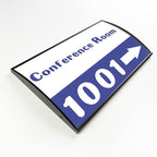 SINKAA Office Sign Holder for Door - Curved Mount Name Plate Holder Frame Display 10 x 6 Inches Sturdy Aluminum with Adhesive Tape , Plastic Film Included