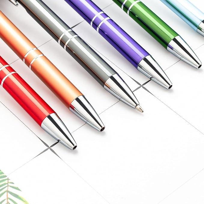 HH-STUDIO CUSTOM 50 Promotional Metal Ballpoint Pen Engraved With Your Logo Company Info or Message