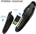 QUI Presentation Clicker Wireless Presenter Remote Clicker for PowerPoint Presentation Remote, PowerPoint Slide Advancer for Mac/Windows/Linux, Google Slide/PPT/Keynote, USB A, Black