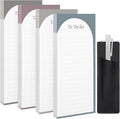 Thboxes 4 Pack Magnetic To Do List Refrigerator with Pen Holder, Totally 200 Sheets Magnetic Note Pad for Fridge Grocery List Magnet Pad for Fridge(Morandi Design)