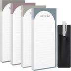 Thboxes 4 Pack Magnetic To Do List Refrigerator with Pen Holder, Totally 200 Sheets Magnetic Note Pad for Fridge Grocery List Magnet Pad for Fridge(Morandi Design)